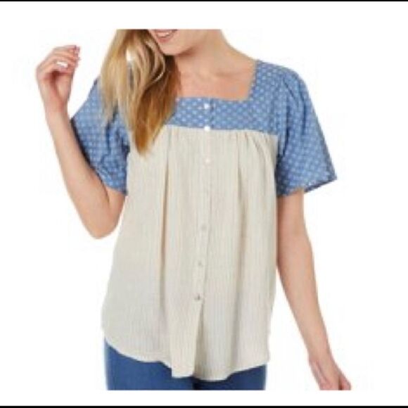 DEPT222 MEDIUM INDIGO SURF TOP NWT - Picture 3 of 9